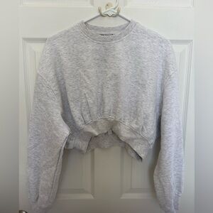 NWT Zara Light Gray Cropped Sweatshirt, SMALL